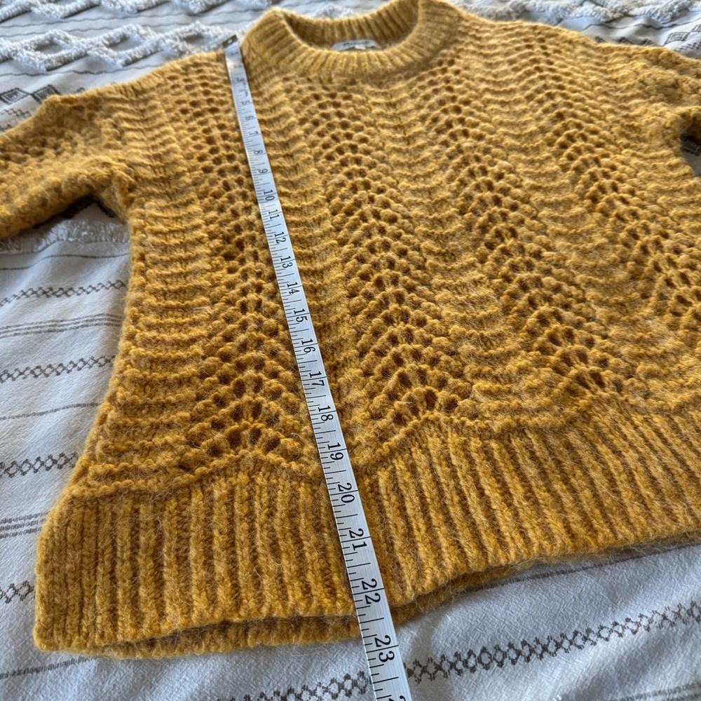 Madewell Windemere Pointelle Pullover Sweater Fuzzy Alpaca Blend -XS - Picture 12 of 12